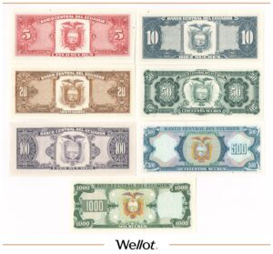 5-10-20-50-100-500-1000 Сукре 1988 Эквадор UNC